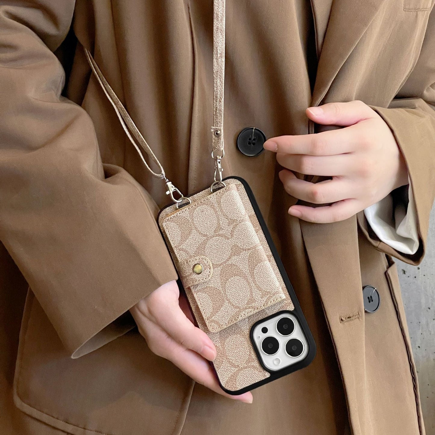 Coa Card Bag Leren iPhone-hoesje met ketting