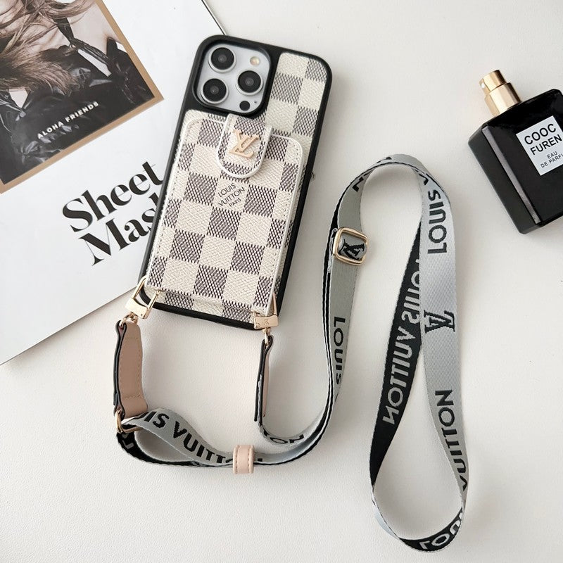 Husă pentru iPhone Lou Black & White Crossbody Card Bag