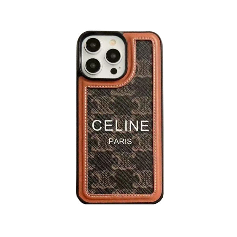 Capa Celine branca para iPhone com alça-SZ231124