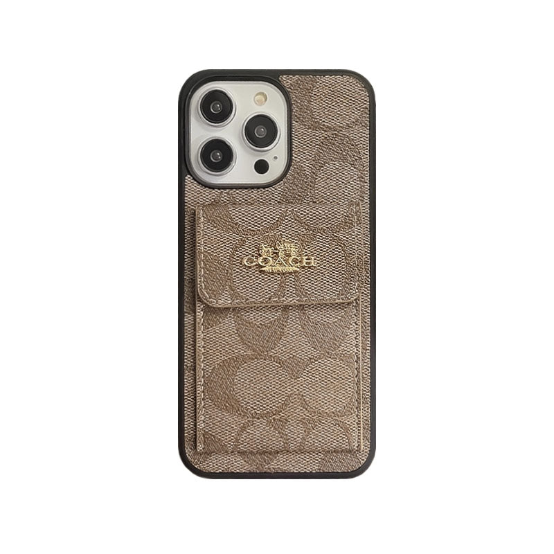 Coach iPhone-Hülle mit Kartenhalter-Geldbörse Kaffeebraun -SZK240425