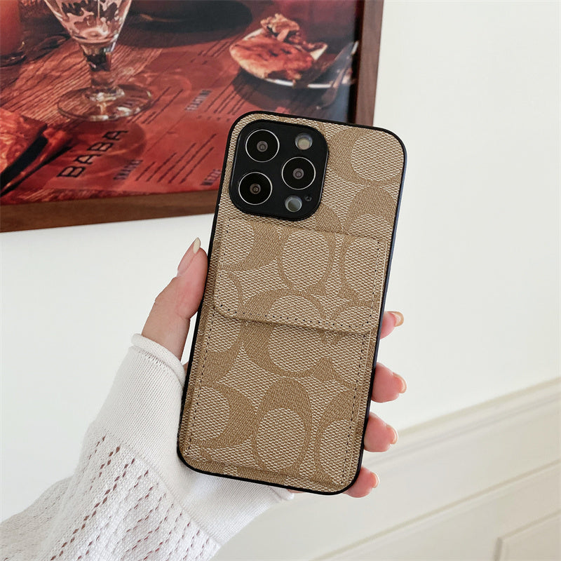 Coach iPhone Case with Wallet Coffee-HP240513