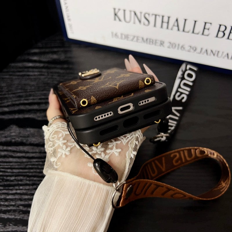 Étui pour iPhone à bandoulière couleur classique Lou