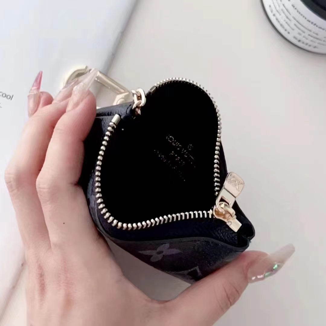 Collezione di portamonete monogramma di lusso ispirata a LV con clip a catena