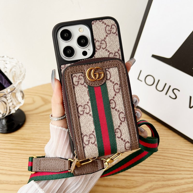 Lou GG Card Holder Chain iPhone Case