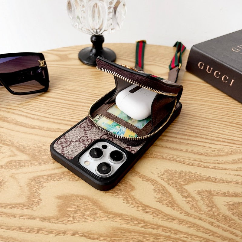 Lou GG Card Holder Chain iPhone Case