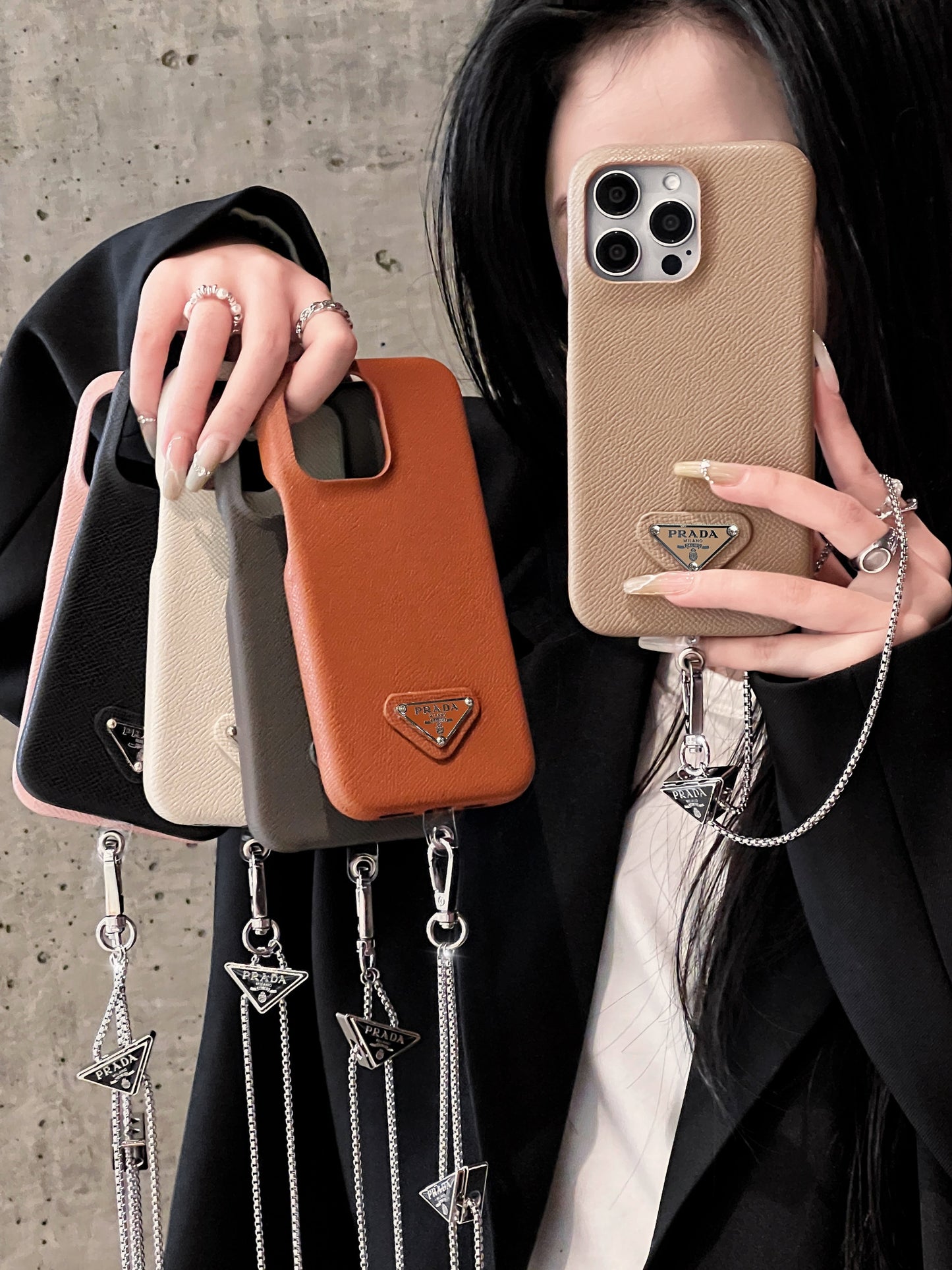 Pra Leather Crossbody iPhone Case