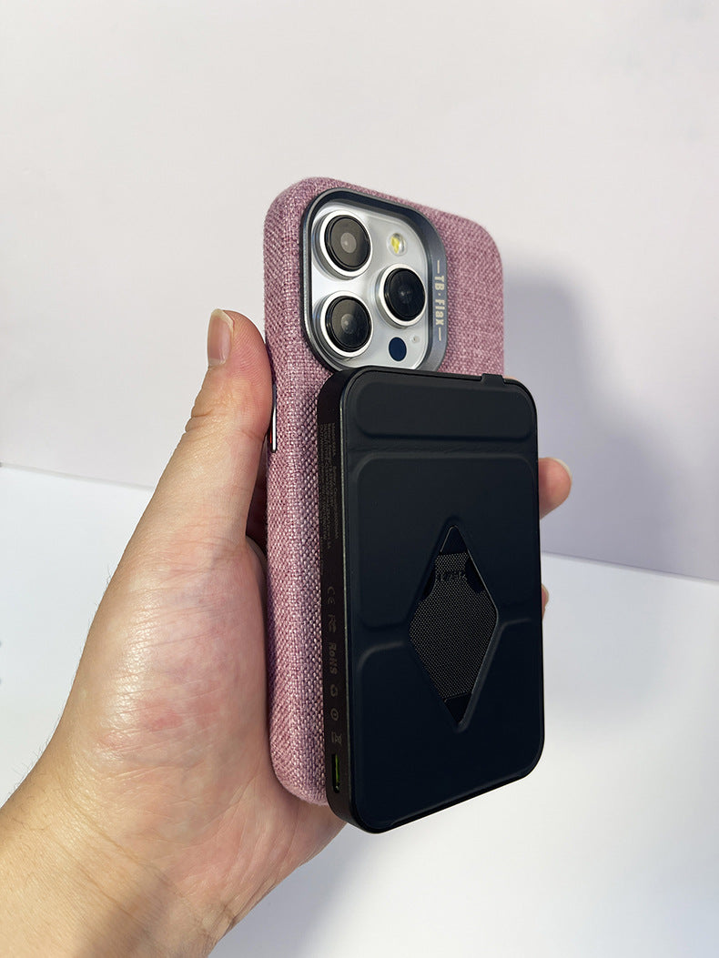 Premium vintage linstoff magnetisk telefondeksel for iPhone