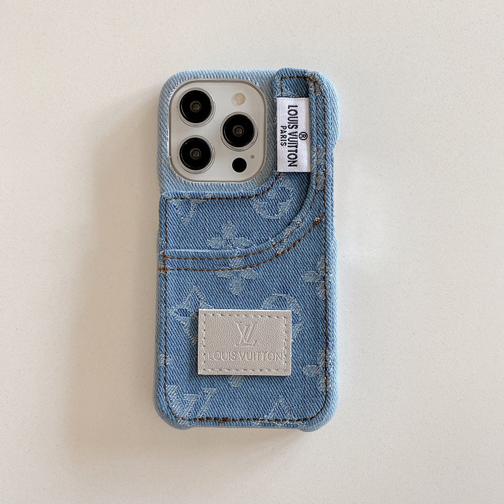 Výrazné džínové módní pouzdro na iPhone