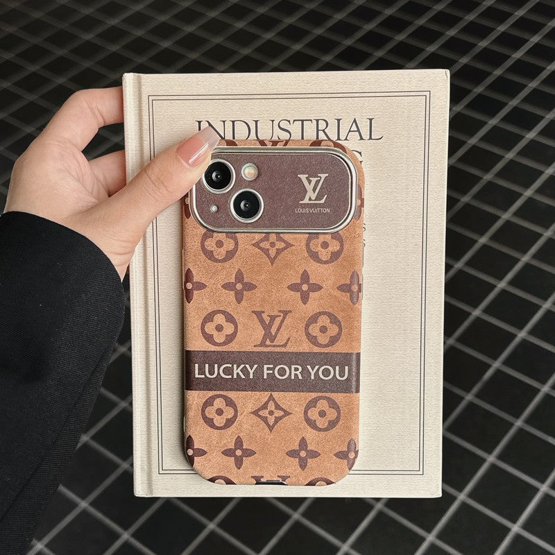 Lou Brown & Černý klasický kožený kryt na iPhone