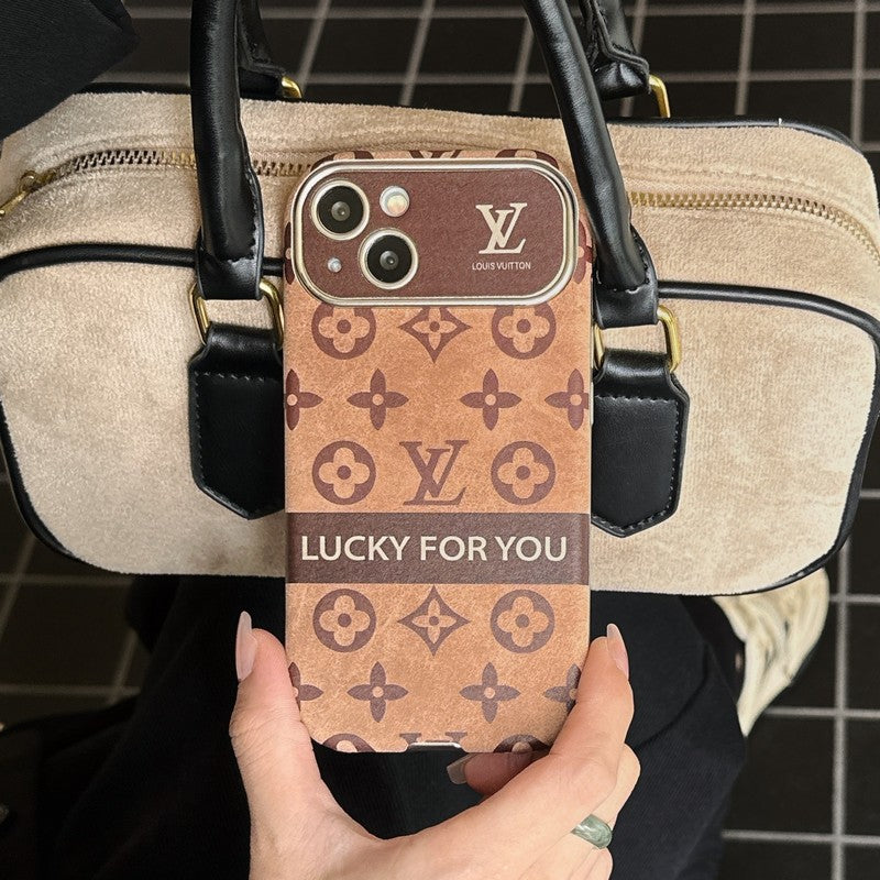 Lou Brown & Black Classic Leather iPhone Case