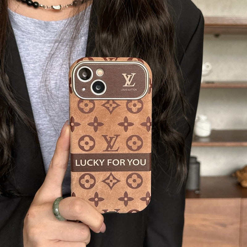 Lou Brown & Černý klasický kožený kryt na iPhone