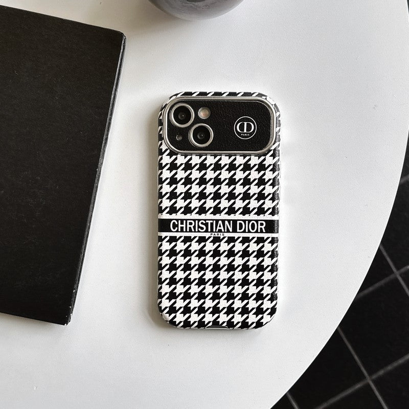 CD fehér és barna színű bőr iPhone tok