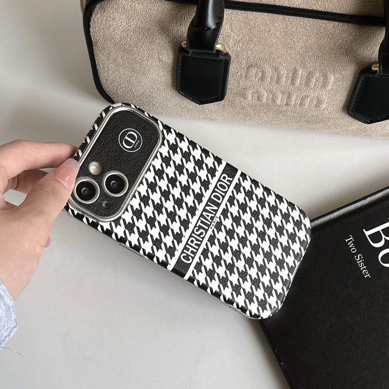 CD fehér és barna színű bőr iPhone tok