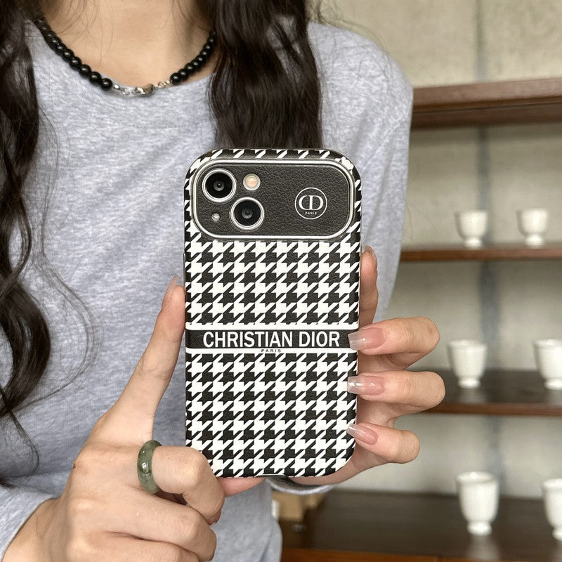 CD fehér és barna színű bőr iPhone tok