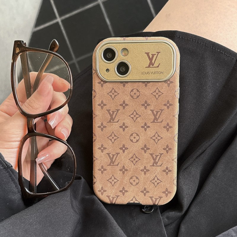 Lou Brown & Černý klasický kožený kryt na iPhone