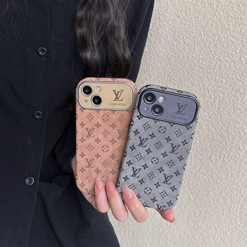 Lou Brown & Černý klasický kožený kryt na iPhone