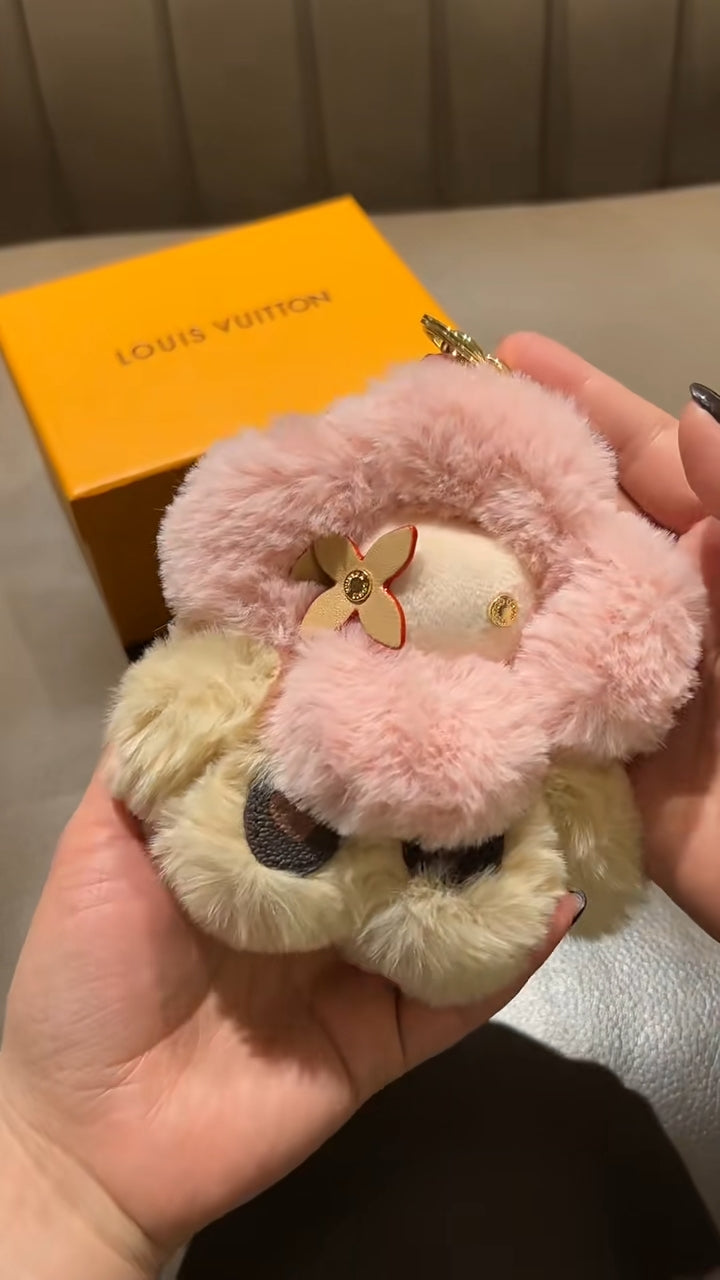 Bolyhos aranyos napraforgó plüss kulcstartó