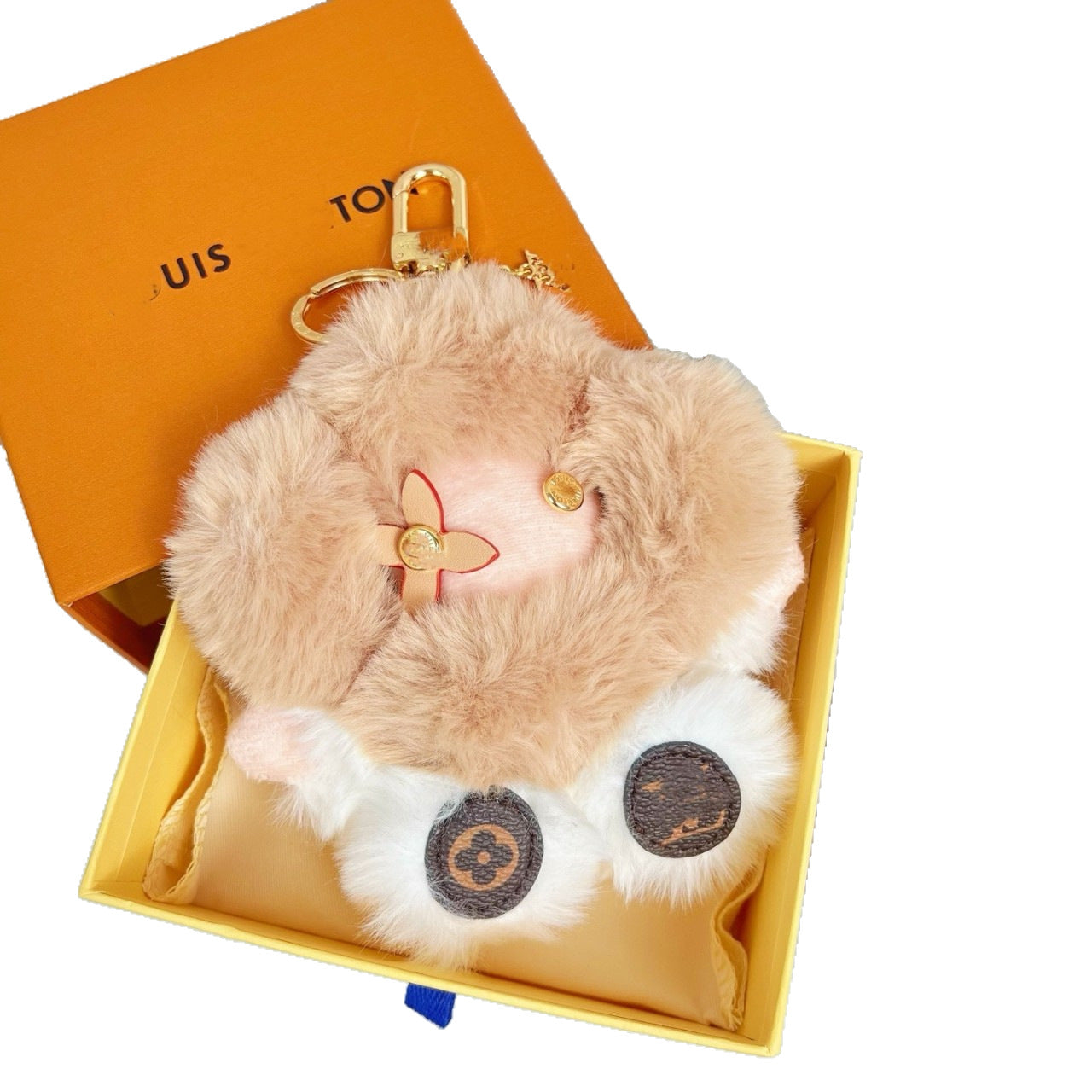 Bolyhos aranyos napraforgó plüss kulcstartó