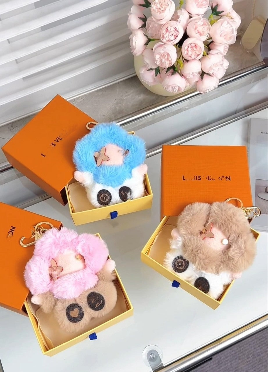 Bolyhos aranyos napraforgó plüss kulcstartó