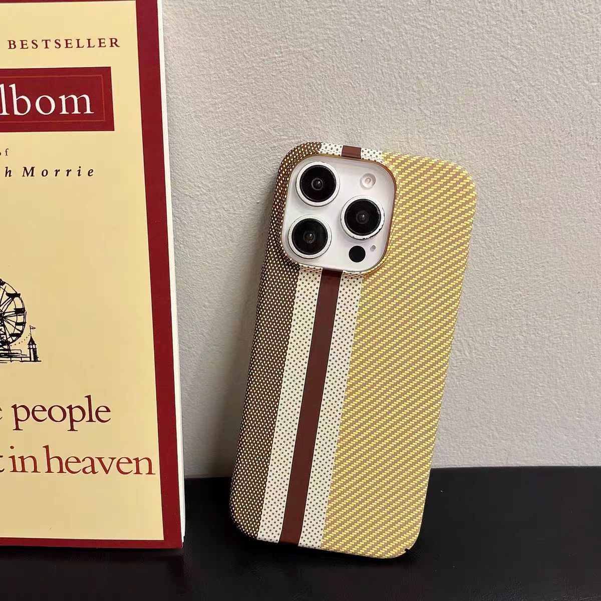 미니멀리스트 컬러 블록 탄소 섬유 패턴 휴대폰 케이스