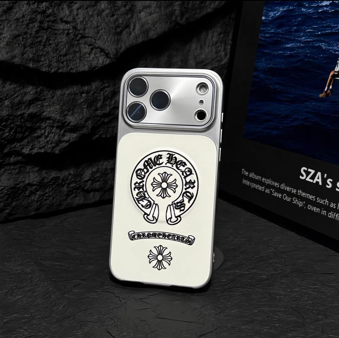 Chrome Hearts–Inspired Leather iPhone Case Premium Texture, Slim Protection 02