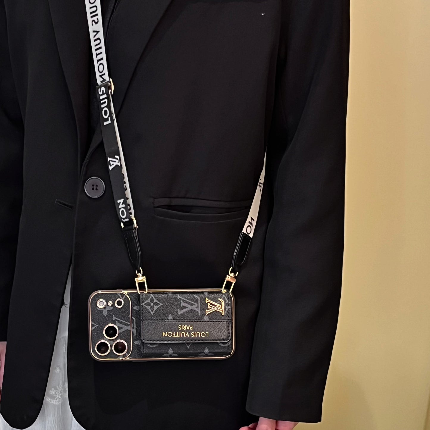 Nytt klassiskt lyxigt korthållare telefonfodral 02