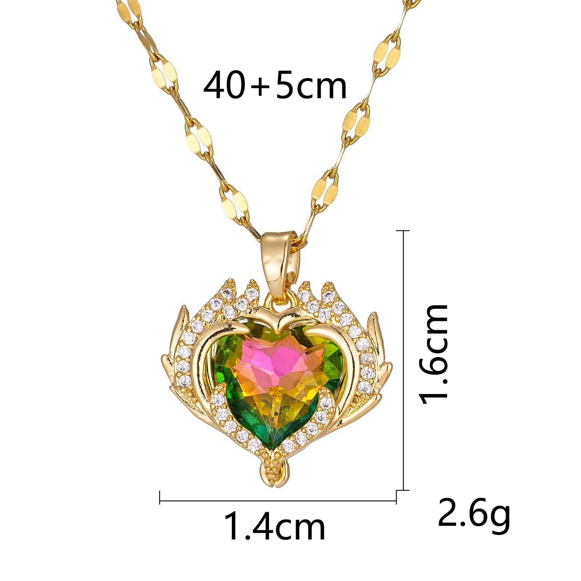 French Luxe Red Heart Pendant Necklace – Dainty Glamour with Full Rhinestones accessories