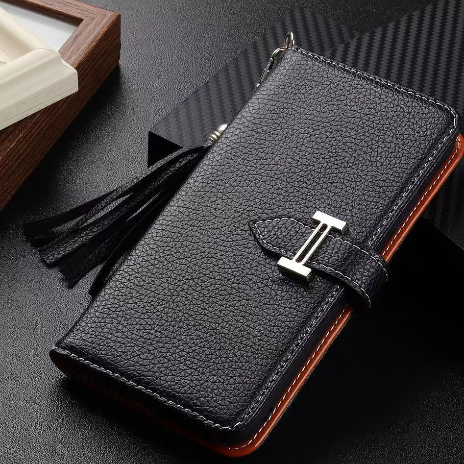 《🧡 Orange Lychee - Leather Phone Case | Wallet Design》