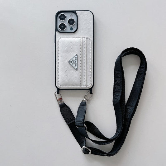 Pra カード ホルダー クロスボディ iPhone ケース