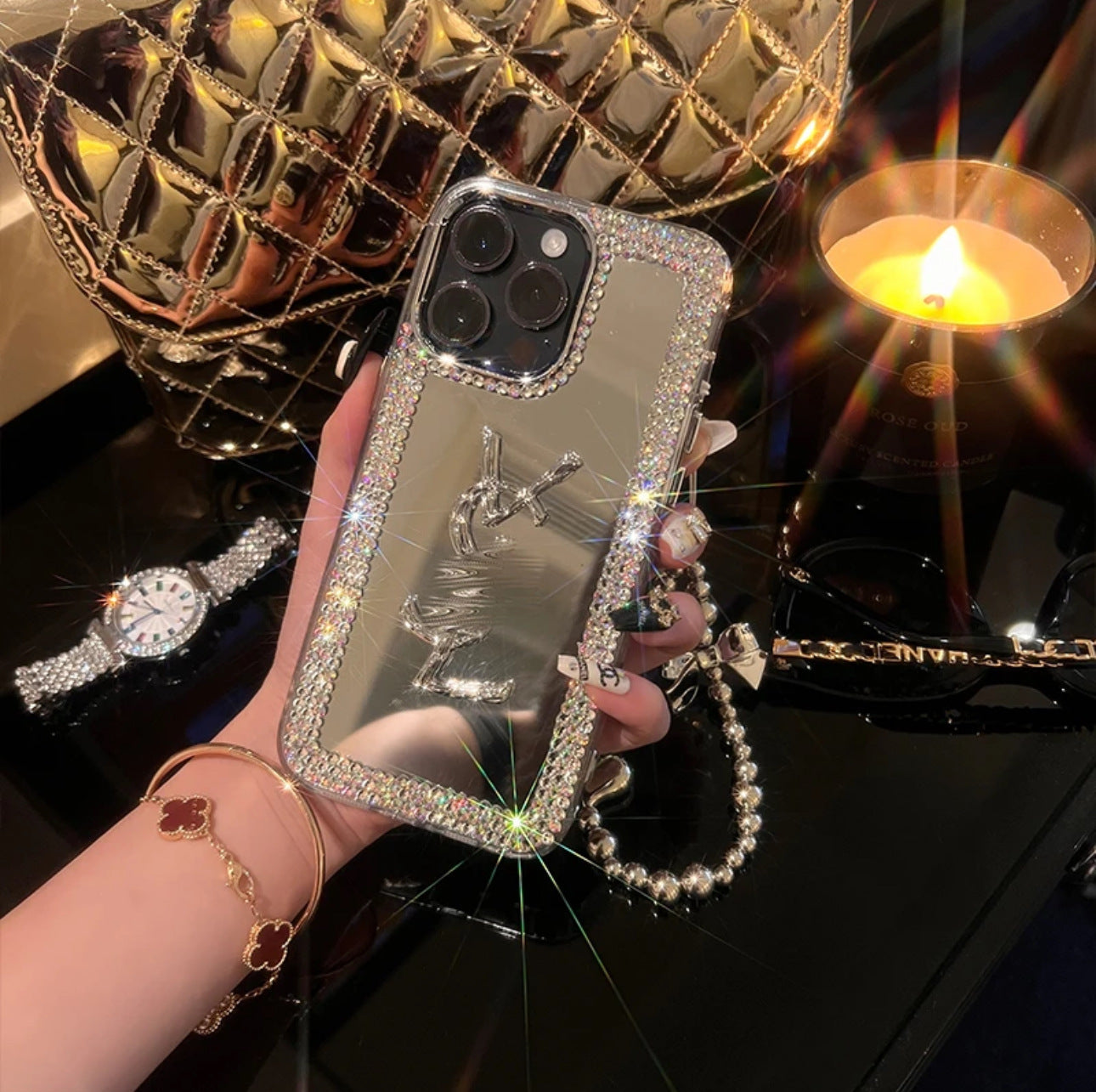 Glamorous Beauty Mirror iPhone-hoesje – Make-up en stijl voor onderweg!