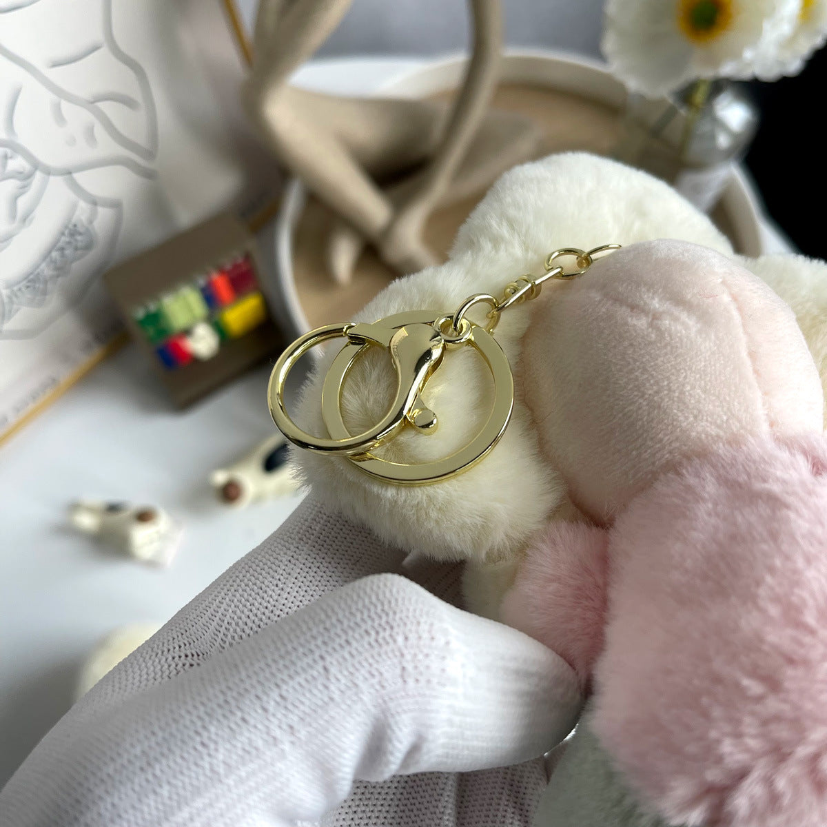 Aranyos napraforgó plüss kulcstartó – Vivian babatáska bűbáj nőknek, autó- és hátizsákdekoráció