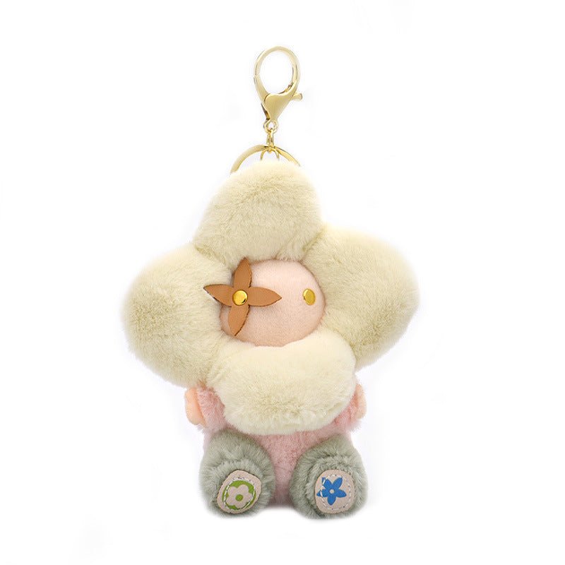 Aranyos napraforgó plüss kulcstartó – Vivian babatáska bűbáj nőknek, autó- és hátizsákdekoráció