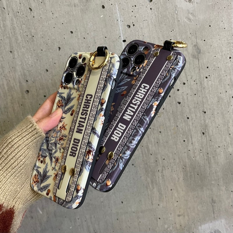 CD 퍼플 & 화이트 손목밴드 아이폰 케이스