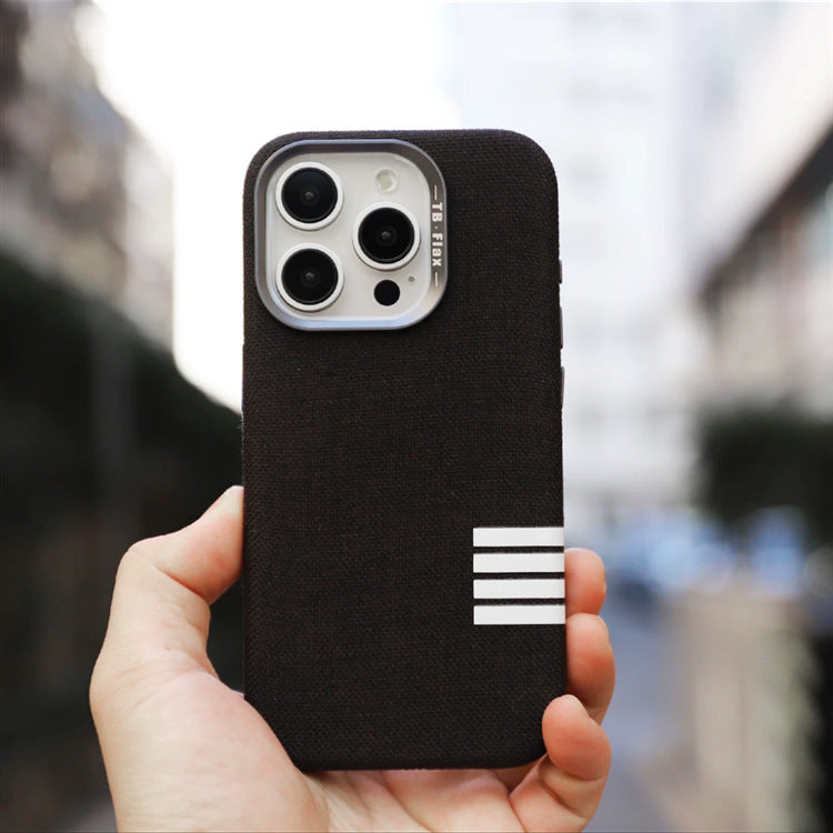 Premium vintage linstoff magnetisk telefondeksel for iPhone