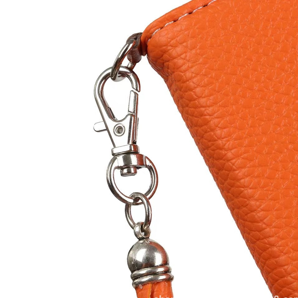 《🧡 Orange Lychee - Leather Phone Case | Wallet Design》