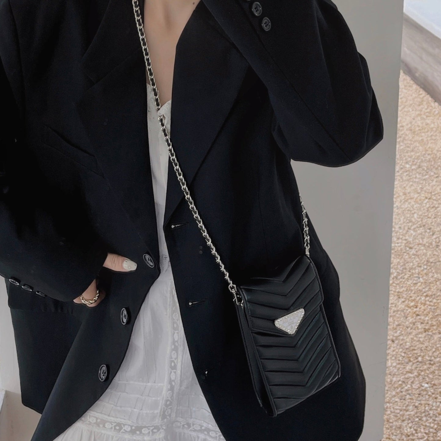 Sac de téléphone en cuir à bandoulière