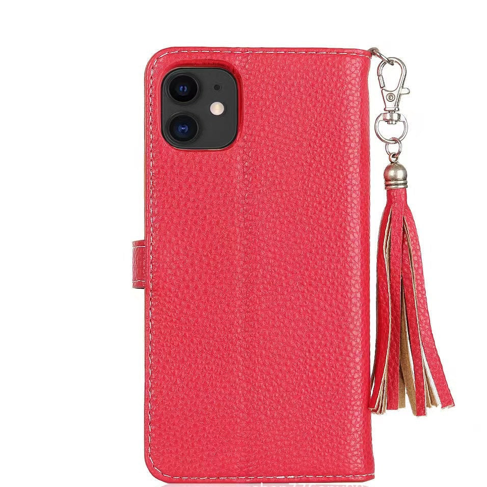 《🧡 Orange Lychee - Leather Phone Case | Wallet Design》