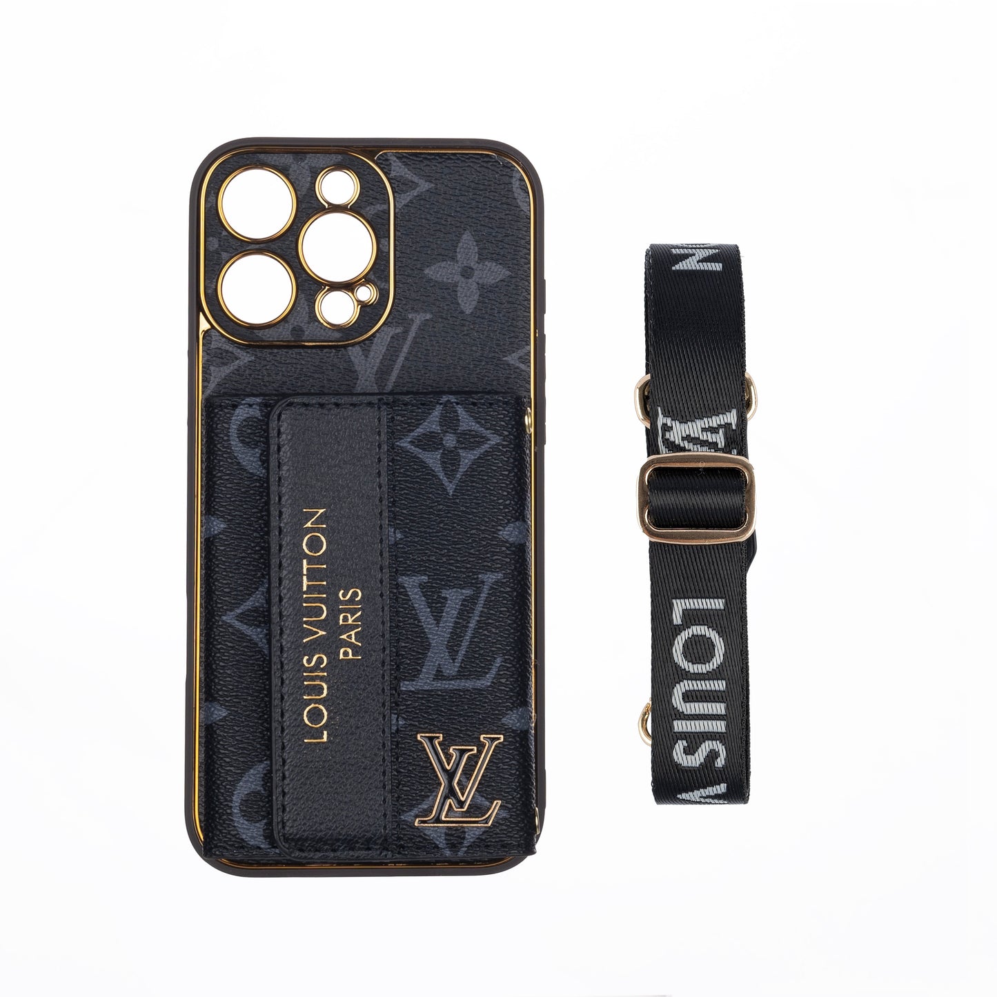 Luxe stijlvol iPhone-hoesje met kaarthouder en riem
