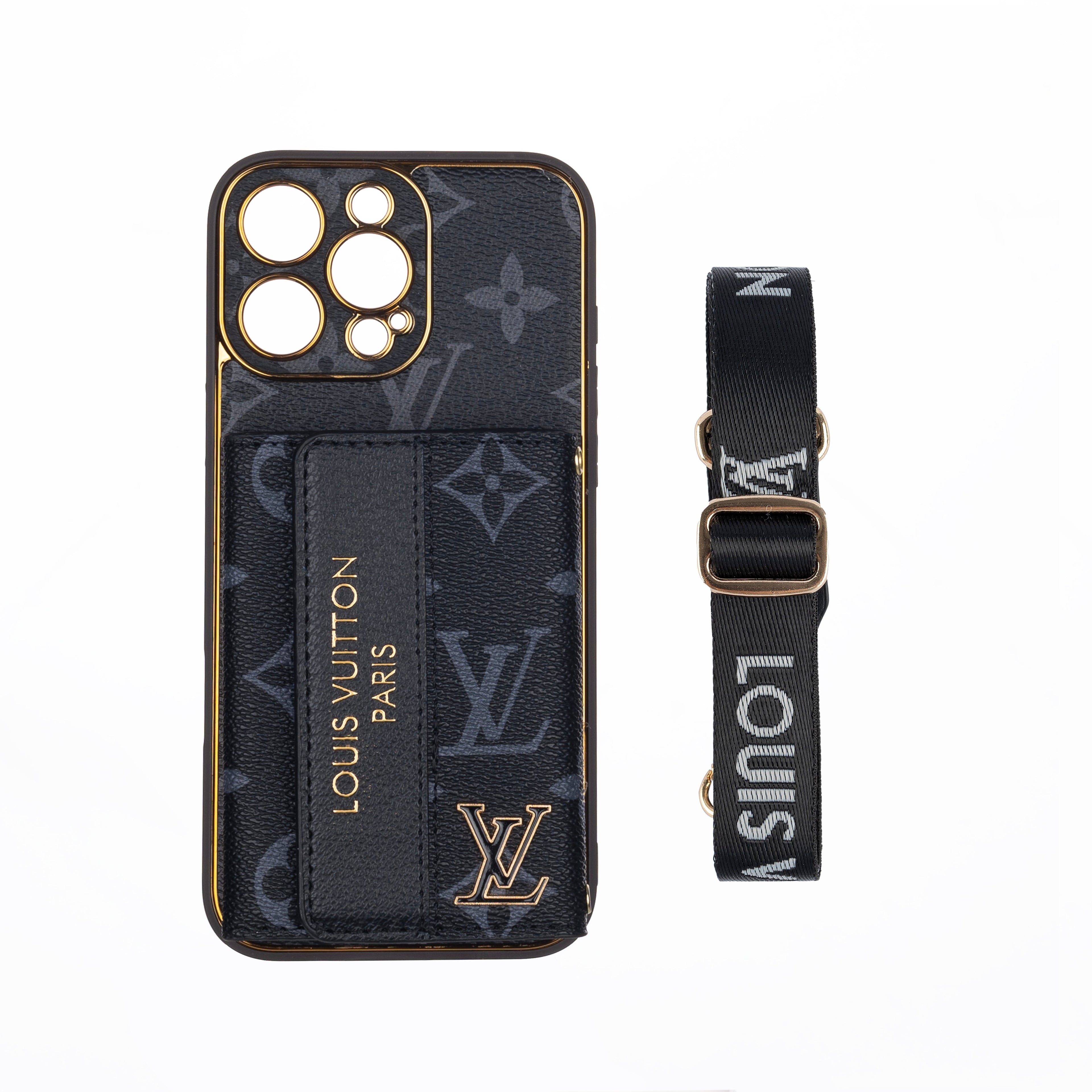 Luxury Stylish iPhone Case with Card Holder & Strap