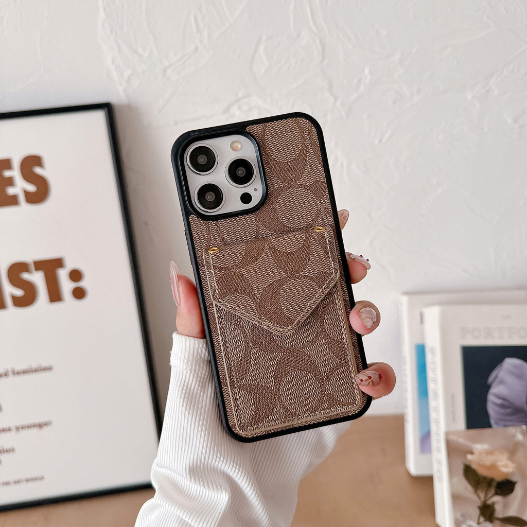 Pouzdro na iPhone Coach s držákem na kartu a popruhem Světle hnědé -SJ240513