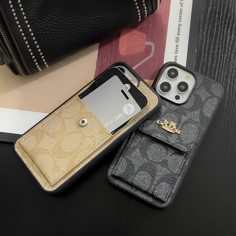 Coach iPhone Case s držákem na kartu Peněženka Coffee -SZK240425