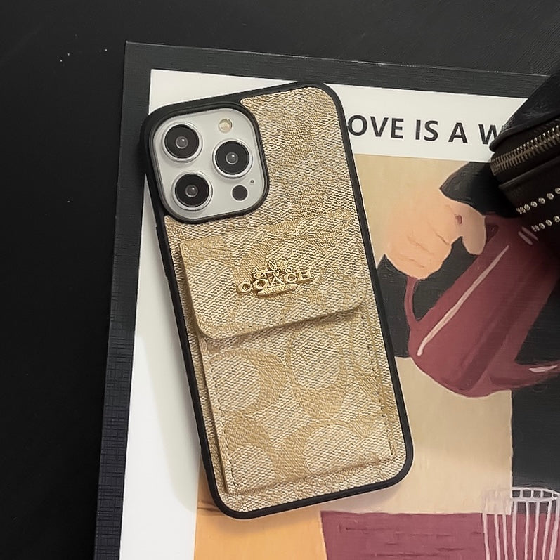 Coach iPhone Case s držákem na kartu Peněženka Coffee -SZK240425