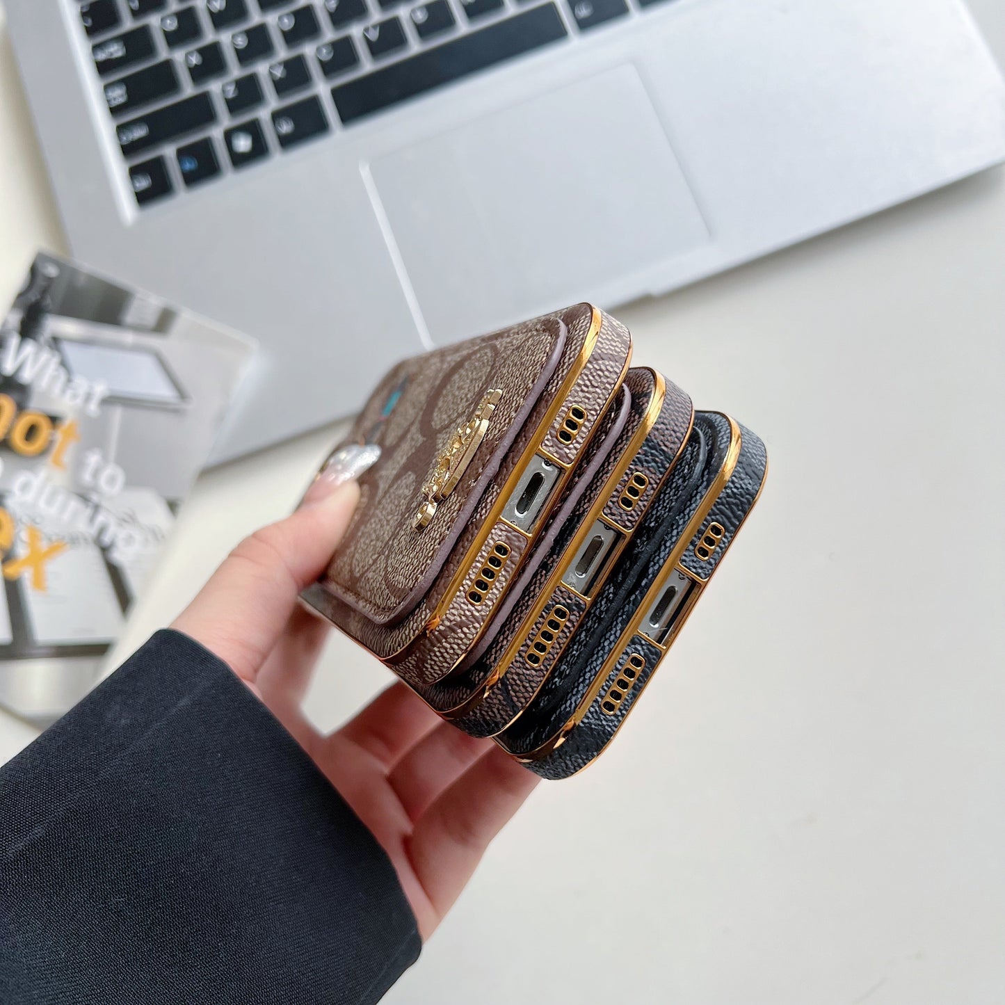 Θήκη Coach iPhone με θήκη για καφέ -KB241651