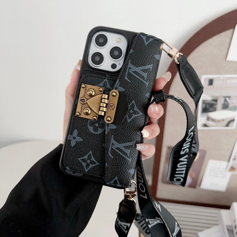 Lou Lock Card Bag Crossbody Chain Pouzdro na iPhone