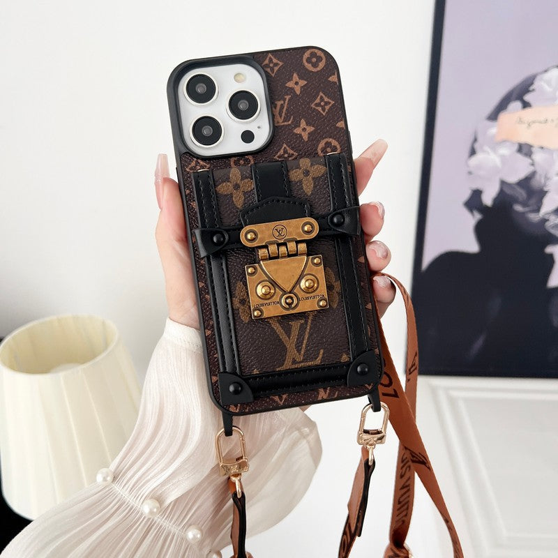 Lou Brown Crossbody Chain iPhone Case