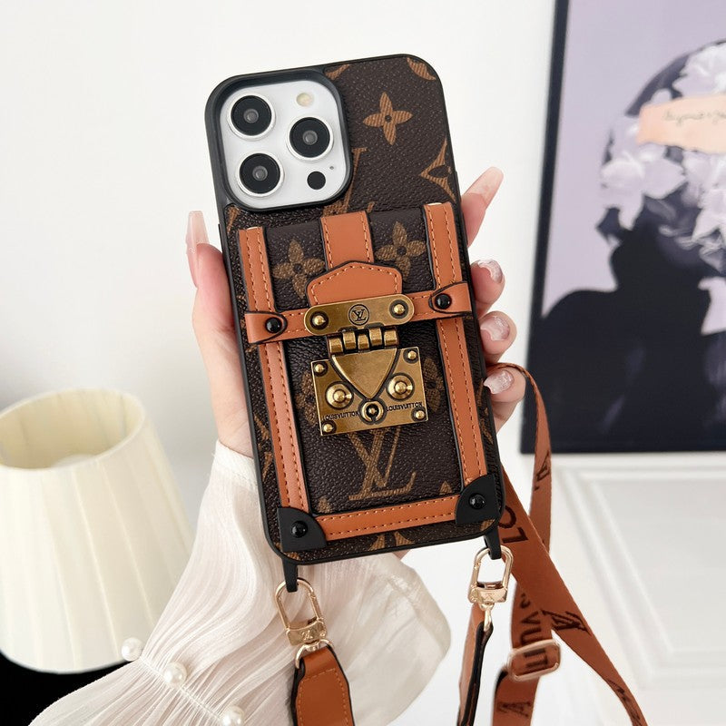 Lou Brown Crossbody Chain pouzdro na iPhone
