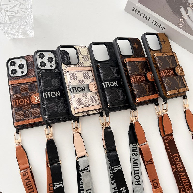 Lou Card Bag Chain iPhone-Hülle in Schwarz und Weiß