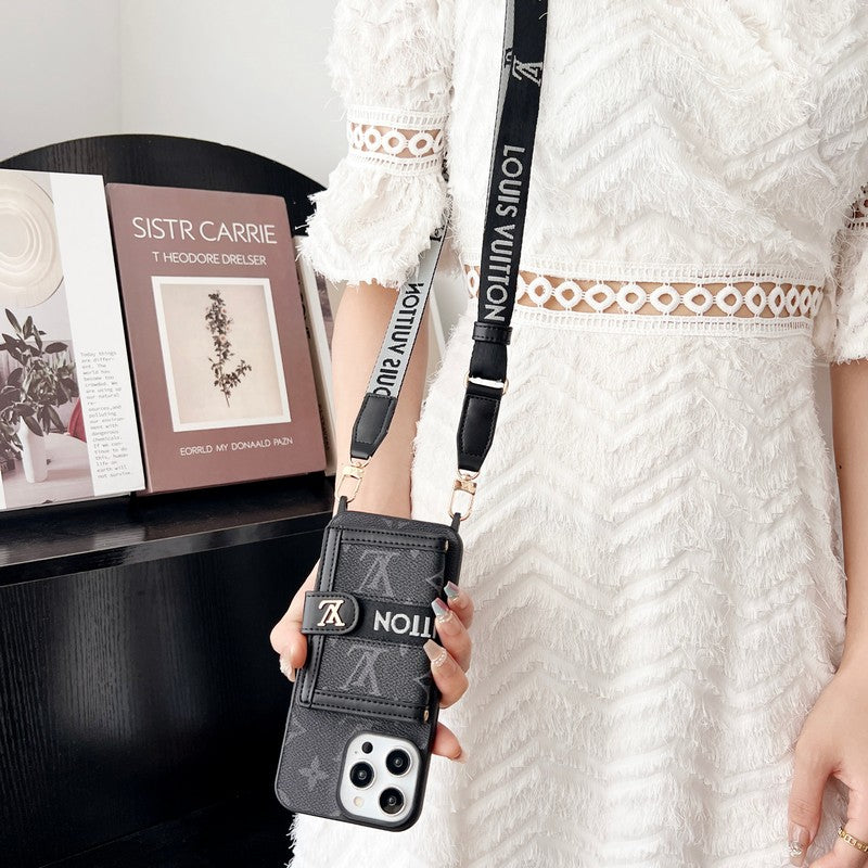 Lou Card Bag Chain iPhone-Hülle in Schwarz und Weiß