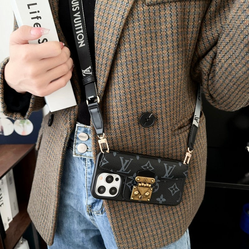 Lou Lock Card Bag Crossbody Chain Pouzdro na iPhone