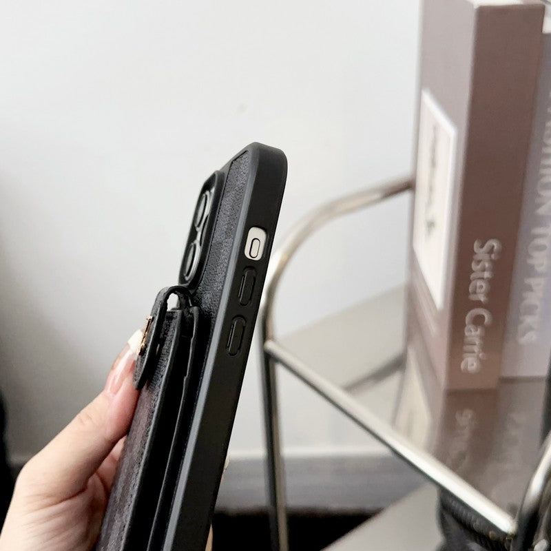 Lou 黑色 & 白色卡包 iPhone 手機殼